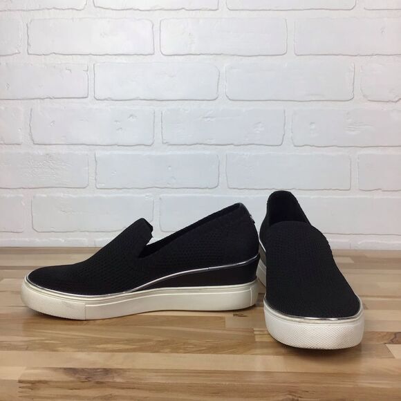 Wishbone Black Wedge Shoes 6.5 Platform Dark Academie silver detail contemporary - Picture 7 of 13